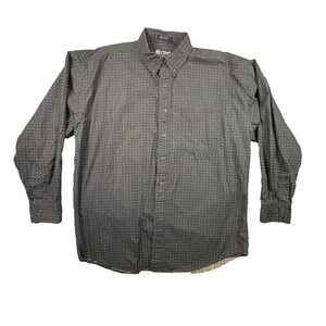 Chaps Ralph Lauren‎ Men's L Gray Geometric Button Down LS Shirt SEE DESCRIPTION